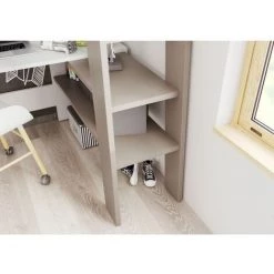 Lit Enfant BOBOCHIC - Lit Mezzanine Avec Matelas 120x200 Cm TOMI 120x200 - Blanc -BOBOCHIC Soldes 2022 63560447 3