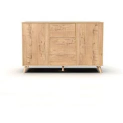 Buffets BOBOCHIC - Buffet 140cm 2 Portes OTTO Imitation Chêne Chêne Artisan - Chêne Artisan -BOBOCHIC Soldes 2022 63560459 3