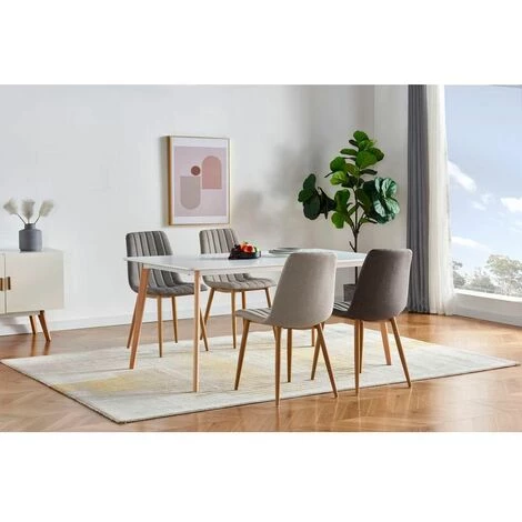 Chaise Et Fauteuil De Table BOBOCHIC - Lot De 2 Chaises De Table LIMY Gris Clair - Gris Clair 5 Chaise Et Fauteuil De Table BOBOCHIC - Lot De 2 Chaises De Table LIMY Gris Clair - Gris Clair – Image 3