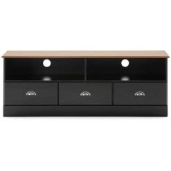 Meubles TV BOBOCHIC - Meuble TV 132 Cm VALENSOLE Noir Et Chêne - Chêne Et Noir -BOBOCHIC Soldes 2022 63560864 3