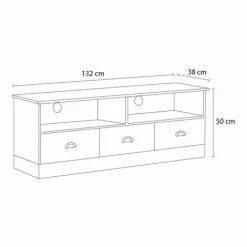 Meubles TV BOBOCHIC - Meuble TV 132 Cm VALENSOLE Noir Et Chêne - Chêne Et Noir -BOBOCHIC Soldes 2022 63560864 5