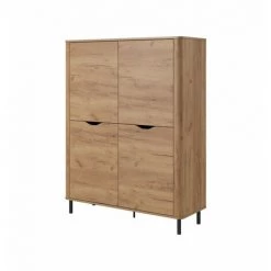 Séjour Complet BOBOCHIC - Séjour Complet CYRIUS Avec Table Basse + Buffet Bas + Buffet Haut + Meuble TV + Vitrine Chêne Et Noir - Chêne Et Noir -BOBOCHIC Soldes 2022 63560874 4