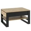 Tables Basses BOBOCHIC - Table Basse KYRIA Avec LED Imitation Chêne - Bois Et Noir -BOBOCHIC Soldes 2022 63564237 1