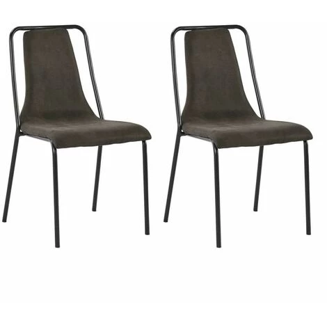 Chaise Et Fauteuil De Table BOBOCHIC - Lot De 2 Chaises De Tables LENNY Marron Foncé - Marron Foncé 3 Chaise Et Fauteuil De Table BOBOCHIC - Lot De 2 Chaises De Tables LENNY Marron Foncé - Marron Foncé