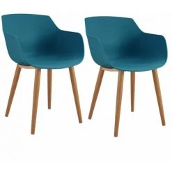 Chaise Et Fauteuil De Table BOBOCHIC - Lot De 2 Chaises De Table PRINS Bleu Canard - Bleu Canard