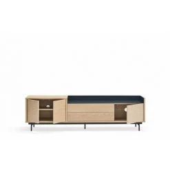 Meubles TV BOBOCHIC - Meuble TV 3 Portes 180 Cm VALLEY Chêne Et Bleu - Chêne Et Bleu -BOBOCHIC Soldes 2022 63564369 5