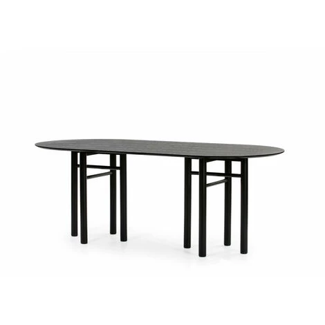 Table à Manger BOBOCHIC - Table à Manger Ovale JUNCO 200 Cm Noir - Noir 4 Table à Manger BOBOCHIC - Table à Manger Ovale JUNCO 200 Cm Noir - Noir – Image 2