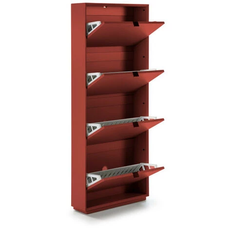 Meubles à Chaussures BOBOCHIC - Meuble à Chaussures 4 Portes LILA Rouge - Rouge 6 Meubles à Chaussures BOBOCHIC - Meuble à Chaussures 4 Portes LILA Rouge - Rouge – Image 4