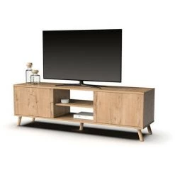 Meubles TV BOBOCHIC - Meuble TV 160 Cm OTTO Imitation Chêne Chêne Artisan - Chêne Artisan -BOBOCHIC Soldes 2022 63564501 2