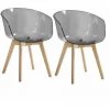 Chaise Et Fauteuil De Table BOBOCHIC - Lot De 2 Chaises De Table OWEN Transparent Fumé Transparent Fumé - Transparent Fumé -BOBOCHIC Soldes 2022 63564511 1