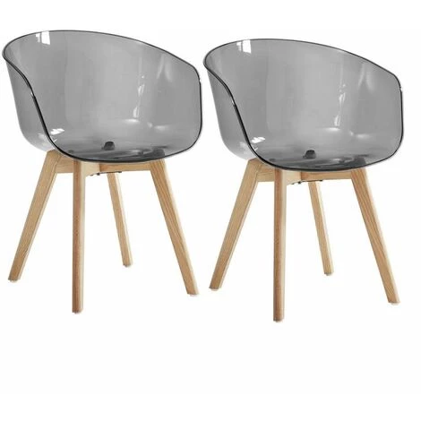 Chaise Et Fauteuil De Table BOBOCHIC - Lot De 2 Chaises De Table OWEN Transparent Fumé Transparent Fumé - Transparent Fumé 3 Chaise Et Fauteuil De Table BOBOCHIC - Lot De 2 Chaises De Table OWEN Transparent Fumé Transparent Fumé - Transparent Fumé