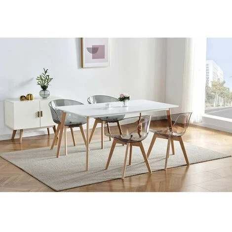 Chaise Et Fauteuil De Table BOBOCHIC - Lot De 2 Chaises De Table OWEN Transparent Fumé Transparent Fumé - Transparent Fumé 4 Chaise Et Fauteuil De Table BOBOCHIC - Lot De 2 Chaises De Table OWEN Transparent Fumé Transparent Fumé - Transparent Fumé – Image 2