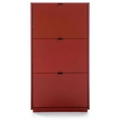 Meubles à Chaussures BOBOCHIC - Meuble à Chaussures 3 Portes LILA Rouge - Rouge