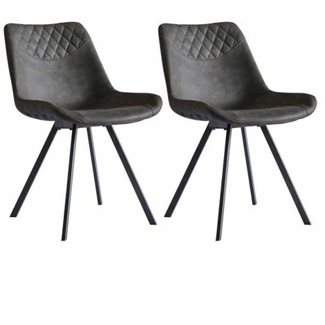 Chaise Et Fauteuil De Table BOBOCHIC - Lot De 2 Chaises De Table SAMUEL Gris Anthracite - Gris Anthracite 3 Chaise Et Fauteuil De Table BOBOCHIC - Lot De 2 Chaises De Table SAMUEL Gris Anthracite - Gris Anthracite