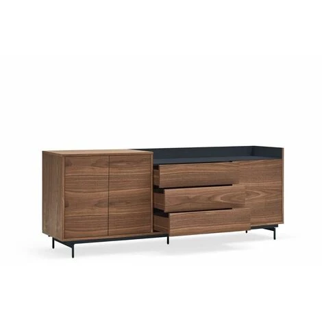 Buffets BOBOCHIC - Buffet 3 Portes 200 Cm VALLEY Noyer - Noyer 6 Buffets BOBOCHIC - Buffet 3 Portes 200 Cm VALLEY Noyer - Noyer – Image 5