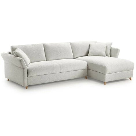 Canapés D'angle Convertibles BOBOCHIC - Canapé D'angle Réversible Convertible Express MIKAELA Avec Coffre Tissu Bouclette Blanc - Blanc 3 Canapés D'angle Convertibles BOBOCHIC - Canapé D'angle Réversible Convertible Express MIKAELA Avec Coffre Tissu Bouclette Blanc - Blanc