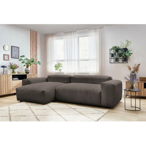 Canapé D'angle Fixe BOBOCHIC - Canapé D'angle Fixe LAFAYETTE Velours Côtelé Angle Gauche Marron - Marron 5 Canapé D'angle Fixe BOBOCHIC - Canapé D'angle Fixe LAFAYETTE Velours Côtelé Angle Gauche Marron - Marron – Image 3