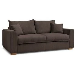 Canapé Lit BOBOCHIC - Canapé Droit AUGUSTIN Ouverture Express Velours Côtelé 140x200 Marron - Marron