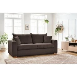 Canapé Lit BOBOCHIC - Canapé Droit AUGUSTIN Ouverture Express Velours Côtelé 140x200 Marron - Marron -BOBOCHIC Soldes 2022 64722652 4