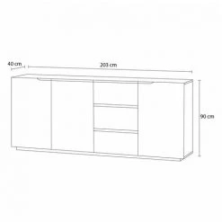 Buffets BOBOCHIC - Buffet 3 Portes 203 Cm DALIA Noir - Noir -BOBOCHIC Soldes 2022 65034348 4