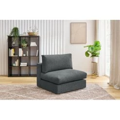 Canapé Modulable BOBOCHIC - Chauffeuse 1 Place Pour Canapé Modulable Ultra Moelleux PARIS Tissu Gris Foncé - Gris Foncé -BOBOCHIC Soldes 2022 65382037 2
