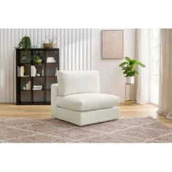 Canapé Modulable BOBOCHIC - Chauffeuse 1 Place Pour Canapé Modulable Ultra Moelleux PARIS Tissu Bouclette Blanc - Blanc -BOBOCHIC Soldes 2022 65382907 2