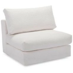 Canapé Modulable BOBOCHIC - Chauffeuse 1 Place Pour Canapé Modulable Ultra Moelleux PARIS Tissu Bouclette Blanc - Blanc -BOBOCHIC Soldes 2022 65382907 3
