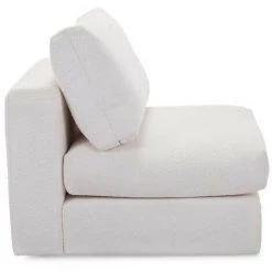 Canapé Modulable BOBOCHIC - Chauffeuse 1 Place Pour Canapé Modulable Ultra Moelleux PARIS Tissu Bouclette Blanc - Blanc -BOBOCHIC Soldes 2022 65382907 5