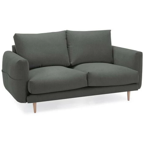 Canapé Droit Fixe BOBOCHIC - Canapé Droit Fixe 2 Places ZEBULON Gris Foncé - Gris Foncé 3 Canapé Droit Fixe BOBOCHIC - Canapé Droit Fixe 2 Places ZEBULON Gris Foncé - Gris Foncé