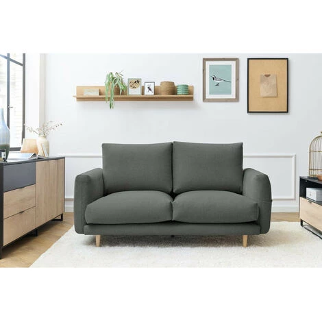 Canapé Droit Fixe BOBOCHIC - Canapé Droit Fixe 2 Places ZEBULON Gris Foncé - Gris Foncé 5 Canapé Droit Fixe BOBOCHIC - Canapé Droit Fixe 2 Places ZEBULON Gris Foncé - Gris Foncé – Image 3