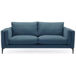 Canapé Droit Fixe BOBOCHIC - Canapé Droit Fixe 3 Places ADELINE Bleu - Bleu -BOBOCHIC Soldes 2022 65382924 4