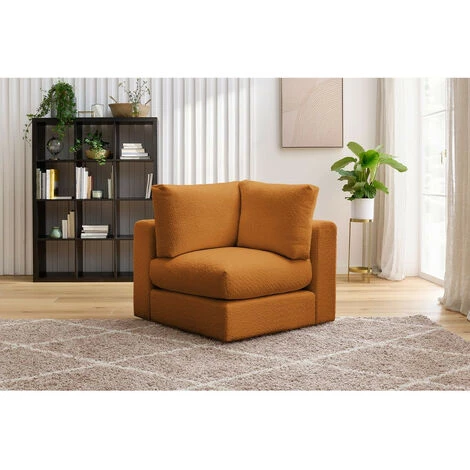 Canapé Modulable BOBOCHIC - Angle Pour Canapé Modulable Ultra Moelleux PARIS Tissu Bouclette Ocre - Ocre 4 Canapé Modulable BOBOCHIC - Angle Pour Canapé Modulable Ultra Moelleux PARIS Tissu Bouclette Ocre - Ocre – Image 2
