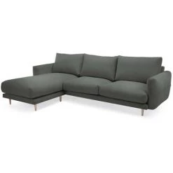 Canapé D'angle Fixe BOBOCHIC - Canapé D'angle Fixe ZEBULON Angle Gauche Gris Foncé - Gris Foncé