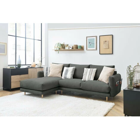 Canapé D'angle Fixe BOBOCHIC - Canapé D'angle Fixe ZEBULON Angle Gauche Gris Foncé - Gris Foncé 4 Canapé D'angle Fixe BOBOCHIC - Canapé D'angle Fixe ZEBULON Angle Gauche Gris Foncé - Gris Foncé – Image 2