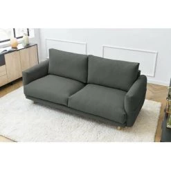 Canapé Droit Fixe BOBOCHIC - Canapé Droit Fixe 3 Places ZEBULON Gris Foncé - Gris Foncé -BOBOCHIC Soldes 2022 65382945 5