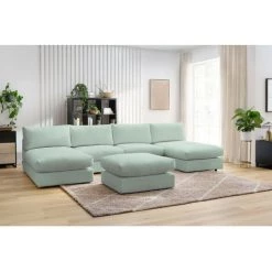 Canapé Modulable BOBOCHIC - Canapé Panoramique Fixe 100% Modulable Ultra Moelleux PARIS Tissu Bouclette Avec 2 Chauffeuses, 2 Méridiennes, 1 Pouf Panoramique Vert - Vert 9 Canapé Modulable BOBOCHIC - Canapé Panoramique Fixe 100% Modulable Ultra Moelleux PARIS Tissu Bouclette Avec 2 Chauffeuses, 2 Méridiennes, 1 Pouf Panoramique Vert - Vert -BOBOCHIC Soldes 2022 65531977 3