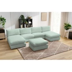 Canapé Modulable BOBOCHIC - Canapé Panoramique Fixe 100% Modulable Ultra Moelleux PARIS Tissu Bouclette Avec 2 Chauffeuses, 2 Méridiennes, 1 Pouf Panoramique Vert - Vert 10 Canapé Modulable BOBOCHIC - Canapé Panoramique Fixe 100% Modulable Ultra Moelleux PARIS Tissu Bouclette Avec 2 Chauffeuses, 2 Méridiennes, 1 Pouf Panoramique Vert - Vert -BOBOCHIC Soldes 2022 65531977 4