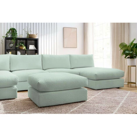 Canapé Modulable BOBOCHIC - Canapé Panoramique Fixe 100% Modulable Ultra Moelleux PARIS Tissu Bouclette Avec 2 Chauffeuses, 2 Méridiennes, 1 Pouf Panoramique Vert - Vert 7 Canapé Modulable BOBOCHIC - Canapé Panoramique Fixe 100% Modulable Ultra Moelleux PARIS Tissu Bouclette Avec 2 Chauffeuses, 2 Méridiennes, 1 Pouf Panoramique Vert - Vert – Image 5