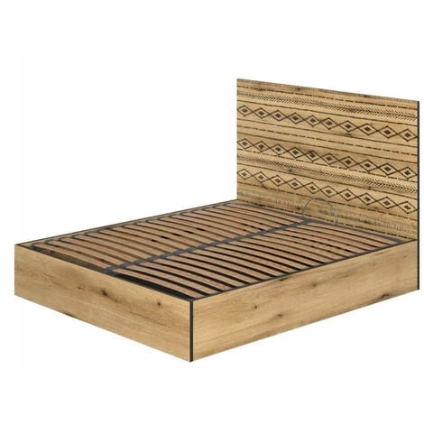 BOBOCHIC Etnic - Lit Coffre - 160x200 - Bois Et Noir - Sommier Inclus Dimensions - 160x200cm 4 BOBOCHIC Etnic - Lit Coffre - 160x200 - Bois Et Noir - Sommier Inclus Dimensions - 160x200cm – Image 2