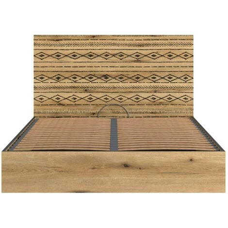 BOBOCHIC Etnic - Lit Coffre - 160x200 - Bois Et Noir - Sommier Inclus Dimensions - 160x200cm 6 BOBOCHIC Etnic - Lit Coffre - 160x200 - Bois Et Noir - Sommier Inclus Dimensions - 160x200cm – Image 4