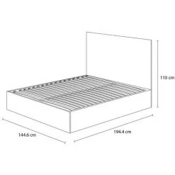 BOBOCHIC Maya - Lit Coffre - 140x190 - Bois Et Noir - Sommier Inclus Dimensions - 140x190cm -BOBOCHIC Soldes 2022 66646422 5