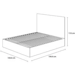 BOBOCHIC Lines - Lit Coffre - 140x190 - Bois Et Noir - Sommier Inclus Dimensions - 140x190cm -BOBOCHIC Soldes 2022 66646988 5