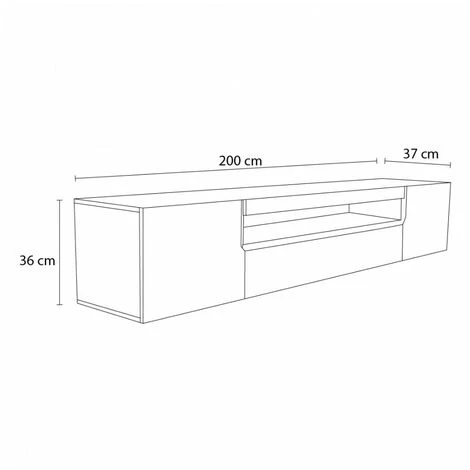 Meubles TV BOBOCHIC - Meuble TV Suspendu 200 Cm DALIA Noir 6 Meubles TV BOBOCHIC - Meuble TV Suspendu 200 Cm DALIA Noir – Image 4