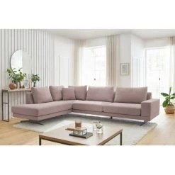 Canapé D'angle Fixe BOBOCHIC - Canapé D'angle Fixe ODEON Angle Gauche Rose - Rose -BOBOCHIC Soldes 2022 67445865 4