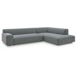 Canapé D'angle Fixe BOBOCHIC - Canapé D'angle Fixe LAVENA Angle Droit Gris Bleu - Gris Bleu