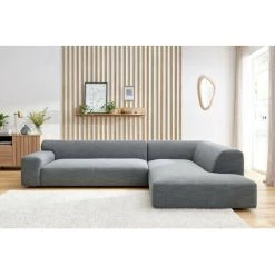 Canapé D'angle Fixe BOBOCHIC - Canapé D'angle Fixe LAVENA Angle Droit Gris Bleu - Gris Bleu -BOBOCHIC Soldes 2022 67445870 3