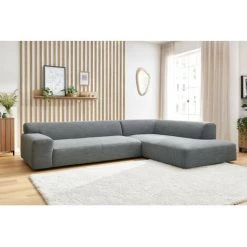 Canapé D'angle Fixe BOBOCHIC - Canapé D'angle Fixe LAVENA Angle Droit Gris Bleu - Gris Bleu -BOBOCHIC Soldes 2022 67445870 4