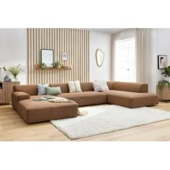 Canapé Panoramique BOBOCHIC - Canapé Panoramique Fixe LAVENA Angle Droit Rouille - Rouille -BOBOCHIC Soldes 2022 67869645 2