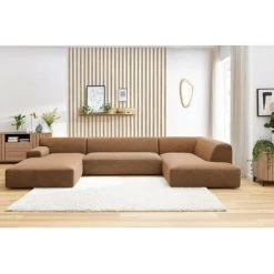 Canapé Panoramique BOBOCHIC - Canapé Panoramique Fixe LAVENA Angle Droit Rouille - Rouille -BOBOCHIC Soldes 2022 67869645 3