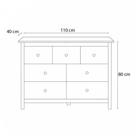 Commodes BOBOCHIC - Commode 7 Tiroirs EMMA Blanc - Blanc 7 Commodes BOBOCHIC - Commode 7 Tiroirs EMMA Blanc - Blanc – Image 5